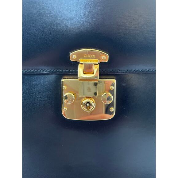 VTG Authentic Gucci Lady Lock 2Way Leather Top Leather Handbag 90s Y2K Old Money - Picture 5 of 16